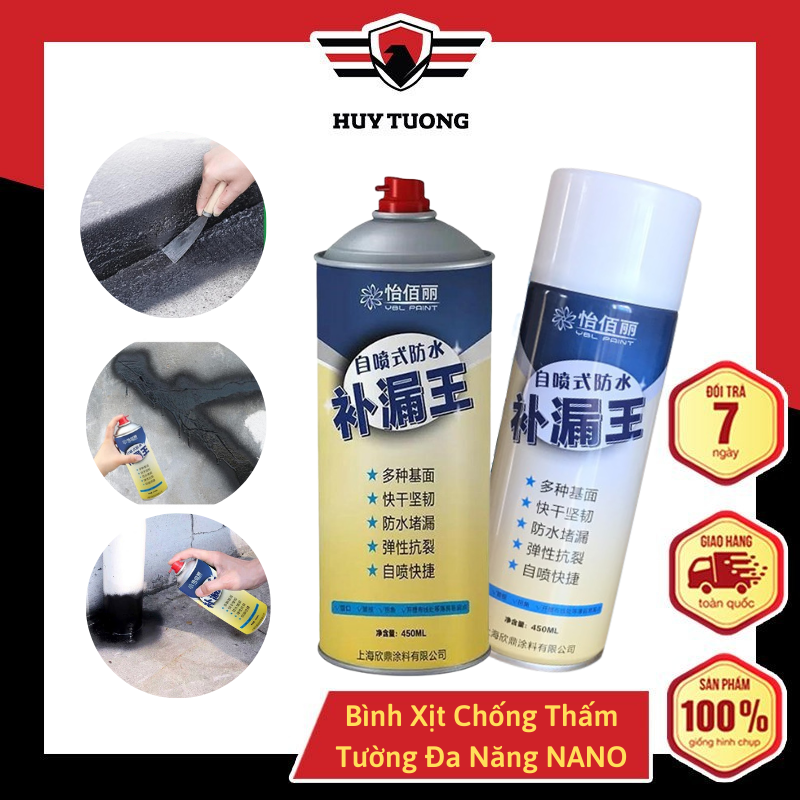 Bình sơn xịt chống thấm đa năng có hai màu đen - trắng (Chống thấm nước, chống dột mái nhà, ống nước, sàn nhà,...) 450ml cao cấp - Better Life