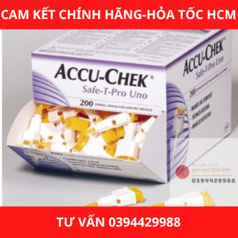 Kim bấm lấy máu không đau Accu-Chek Safe T Pro Uno vô trùng dùng 1 lần chính hãng 100% từ Đức