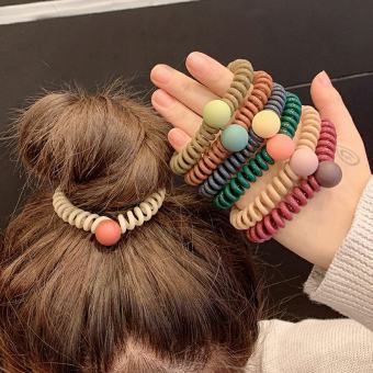 LẺ 1 CÁI | DÂY BUỘC TÓC LÒ XO ĐÍNH VIÊN NHỰA RESIN MỊN XỊN