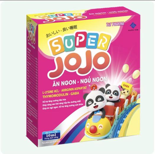 Siro Ăn ngủ ngon Super JoJo - Bổ sung Lysin, Vitamin B1, B6 giúp bé ăn ngon, ngủ tốt, tăng sức đề kháng- Hộp 20 ống