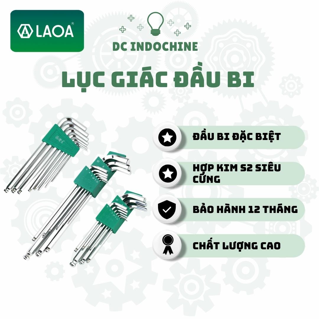 Bộ lục giác đầu bi LAOA chuyên dụng, thép hợp kim S2 siêu cứng, hàng chính hãng