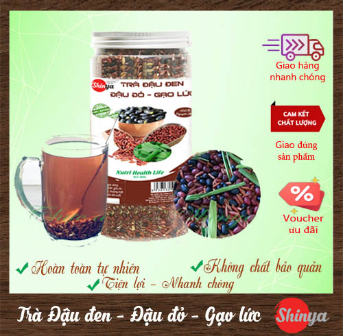 Trà gạo lức đậu đen xanh lòng hủ nhựa 500g