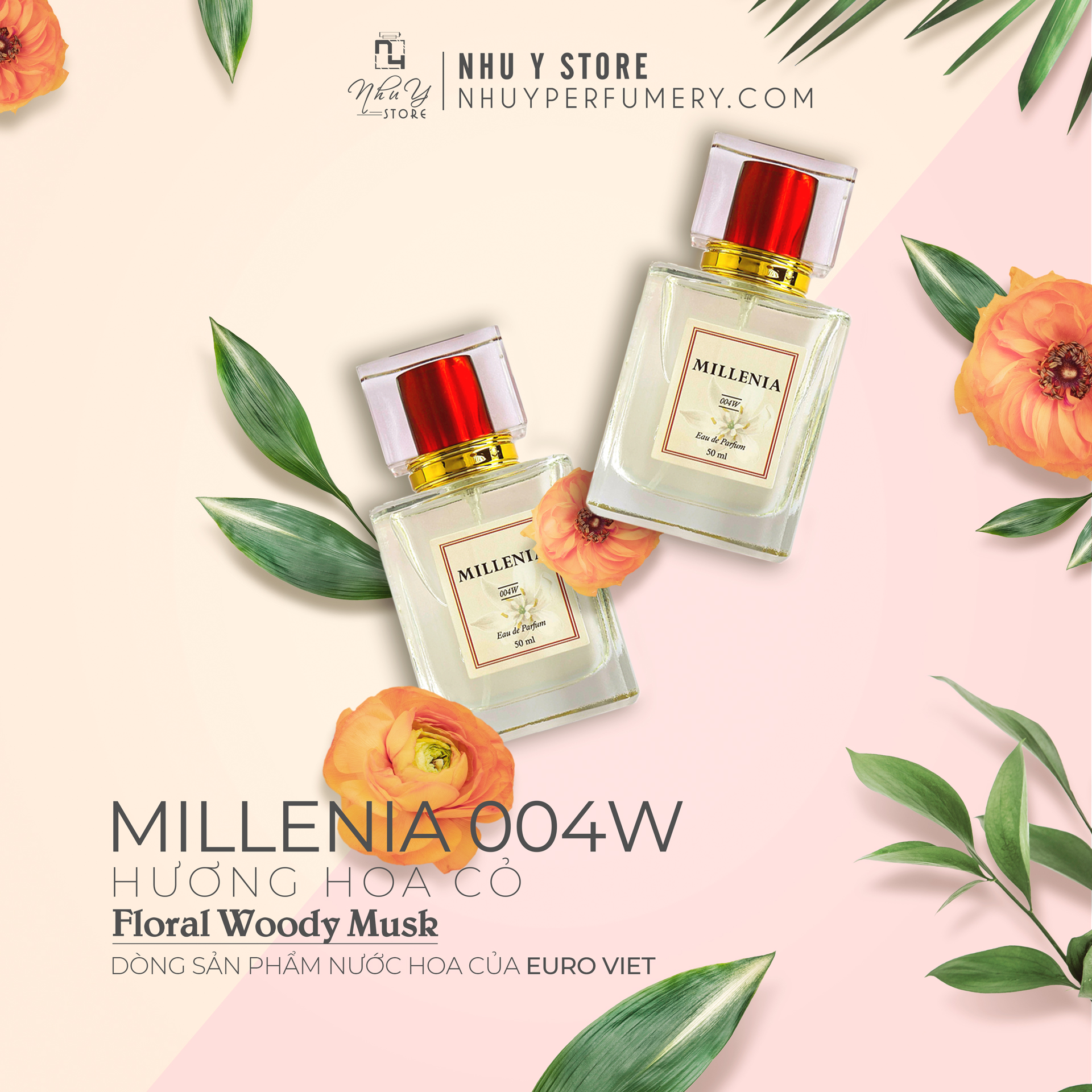 Nước hoa nữ millenia 004w | hương hoa cỏ gỗ xạ hương - floral woody musk