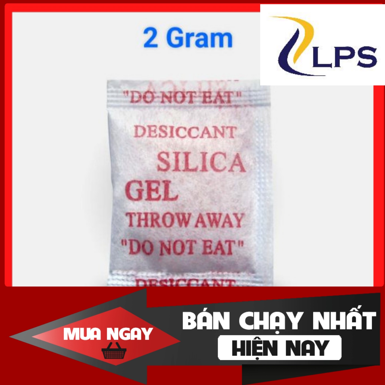 Gói hút ẩm 2gr vỏ trắng đỏ (1kg có 500 gói) dùng cho thực phẩm, điện tử, giày dép