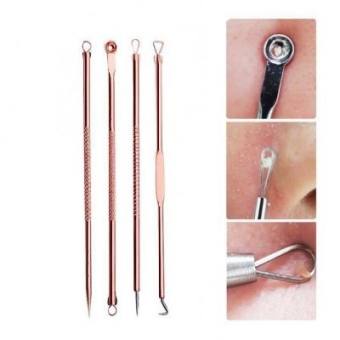 Bộ 4 cây nặn mụn 2 đầu chuyên nghiệp, cây nặn mụn, bộ dụng cụ chuyên nặn mụn, cây nặn mụn kiềm nghĩa, cây lấy mụn, cây lấy nhận mụn, cây lấy mụn đầu đên