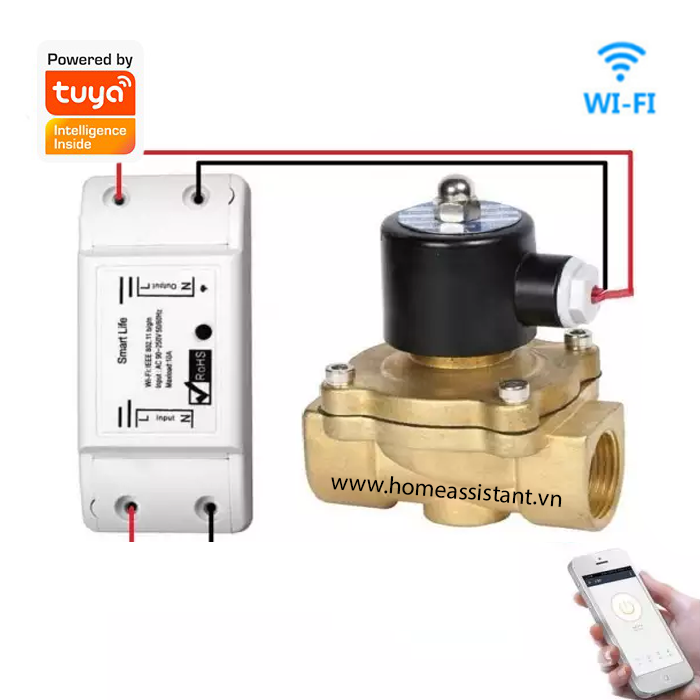 Van nước điện từ wifi tuya phi 21 27 34 wvdt
