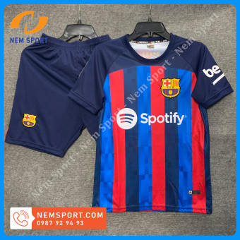 Áo Đá Bóng CLB Bacelona Thi Đấu Mùa Giải 2022, Áo Đá Banh CLB Bacelona Sân Nhà 2022