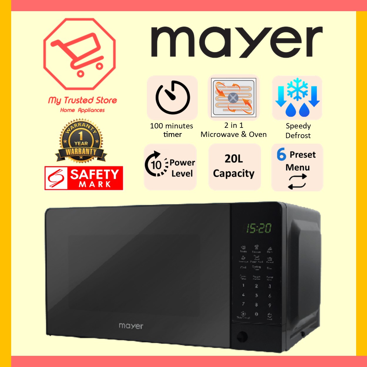 mayer 20l microwave oven mmmw20