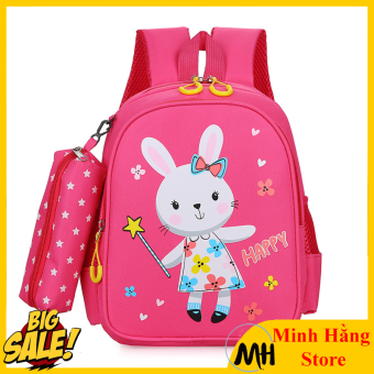 Balo mầm non cho bé trai, bé gái hình thỏ, khủng long dễ thương, túi cho bé mẫu giáo có kèm bóp ví