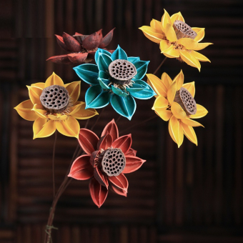 Hoa sen gỗ khô - Đài sen - Lá sen - Hoa khô decor, trang trí nội thất