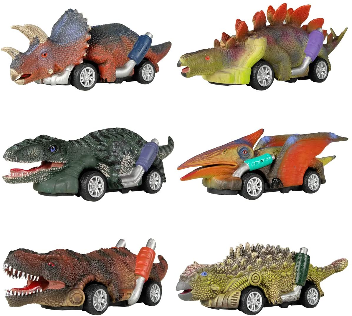 Dinosaur Truck Carrier Playset Toys Dinosaur Toys for Kids 3-5 5-7 Friction Powered Dinosaur Transport Car with 4 Dinosaurs and 4 Wildlife Animals Figures 