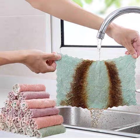 Combo 10 khăn lau chén bếp 2 màu đa năng