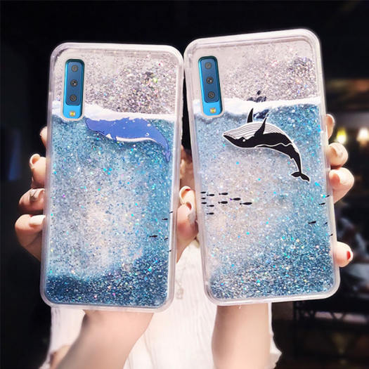 Cho Samsung A7 2018 Vỏ Điện Thoại Cát Chảy Chất Lỏng Động Ốp Silicon Cho Samsung Samsung Galaxy A7 2018 Vỏ