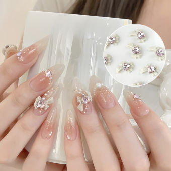 Set 10 charm nơ đính đá, nơ nhựa đính đá - phụ kiện trang trí nail