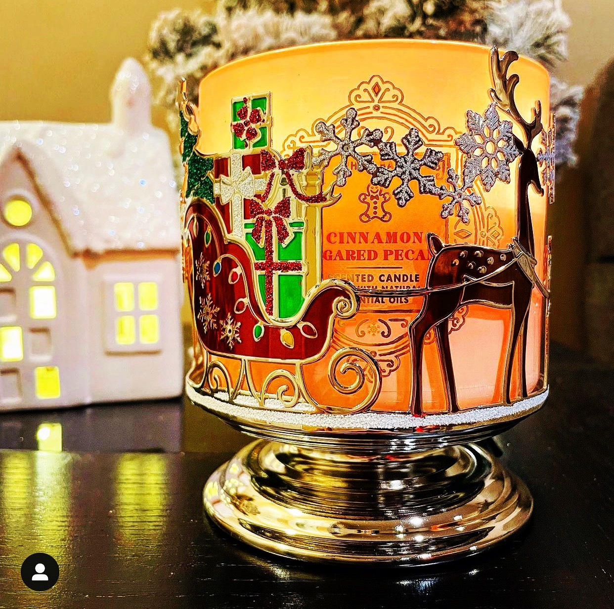 Nến thơm 3 bấc bbw Bath and body works Christmas Collection Full Label