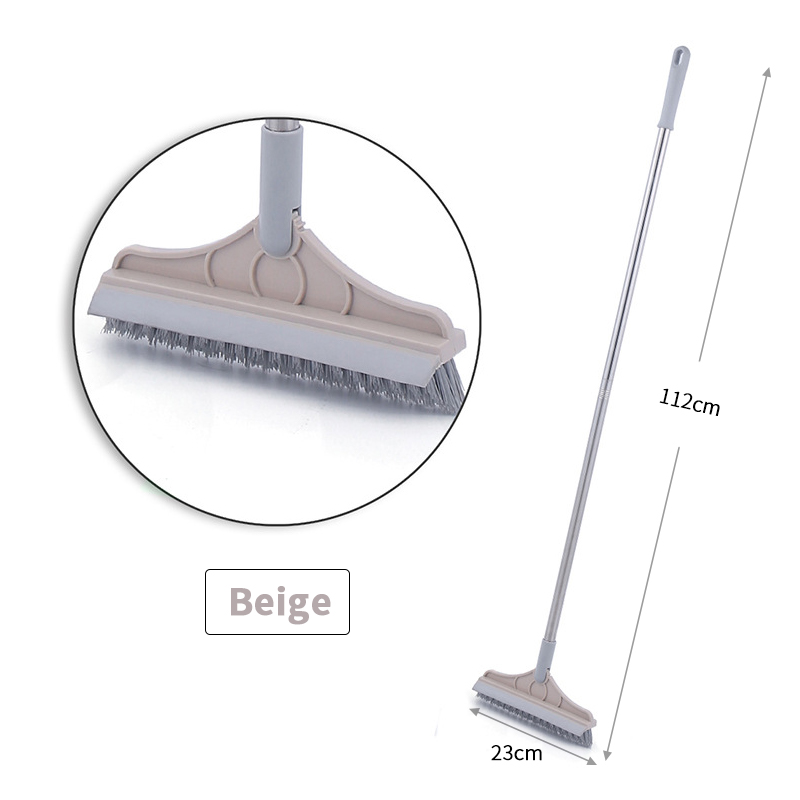 Konco 2 In 1 Cleaning Brush Floor Scrub Brush with water wiper  Mop Long Handle Sweeper Broom Brush Squeegee Tile Cleaning Tools House cleaner - 3