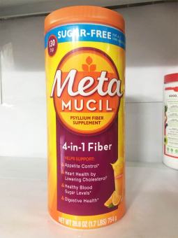 Bột Cam Cung Cấp Chất Xơ Dành Cho Người Tiểu Đường, Ăn Kiêng MetaMucil Daily Fiber Sugar Free 754gr