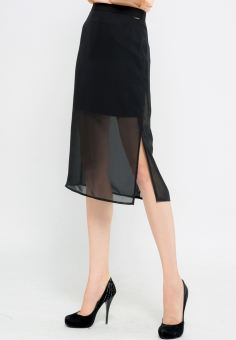 Chân Váy Voan 2 Lớp Xẻ Tà 2 Bên ( Có Size To )