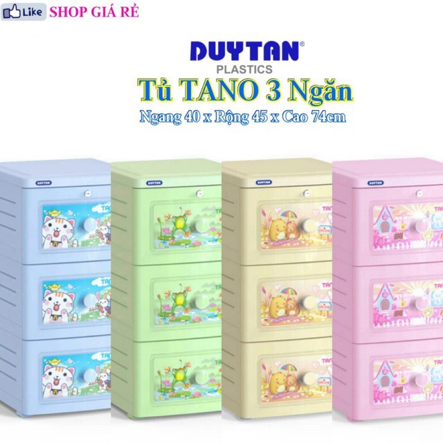 Tủ nhựa duy tân chính hãng 3 ngăn