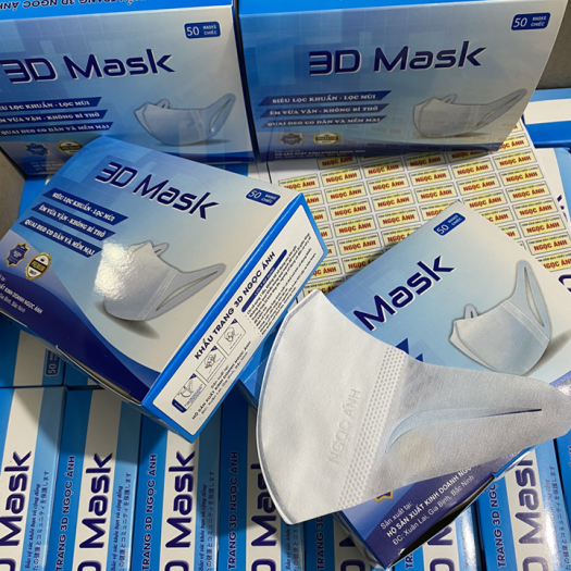KHẨU TRANG 3D MASK NGỌC ÁNH-KHÁNG KHUẨN TỐT-NGUYÊN LIỆU AN TOÀN-1 HỘP 50C