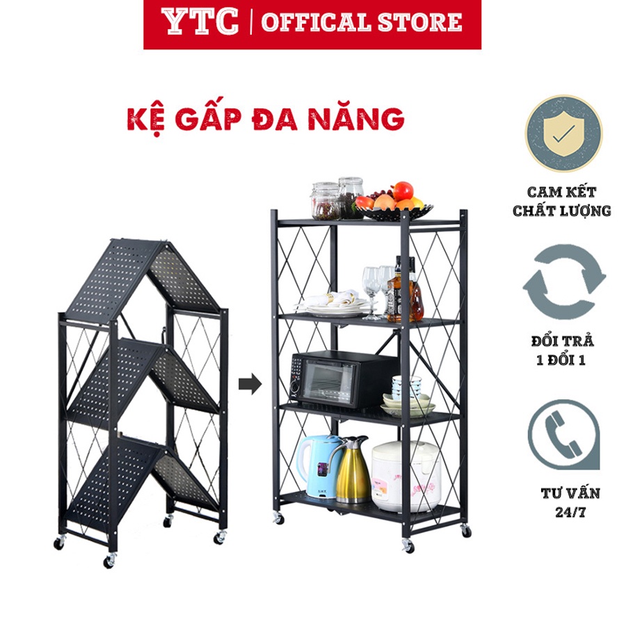 Kệ Sắt GẤP GỌN ĐA NĂNG 4, 5 TẦNG Nhà Bếp Thông Minh tải trọng 250kg ( mẫu mới 2020 )-KGNB01