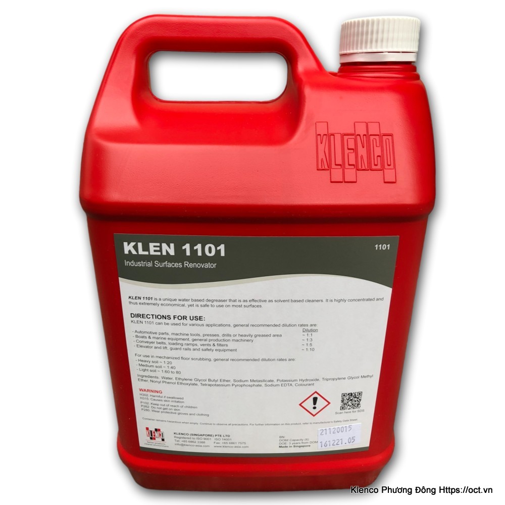 Hóa chất tẩy dầu mỡ công nghiệp klenco klen 1101-5l