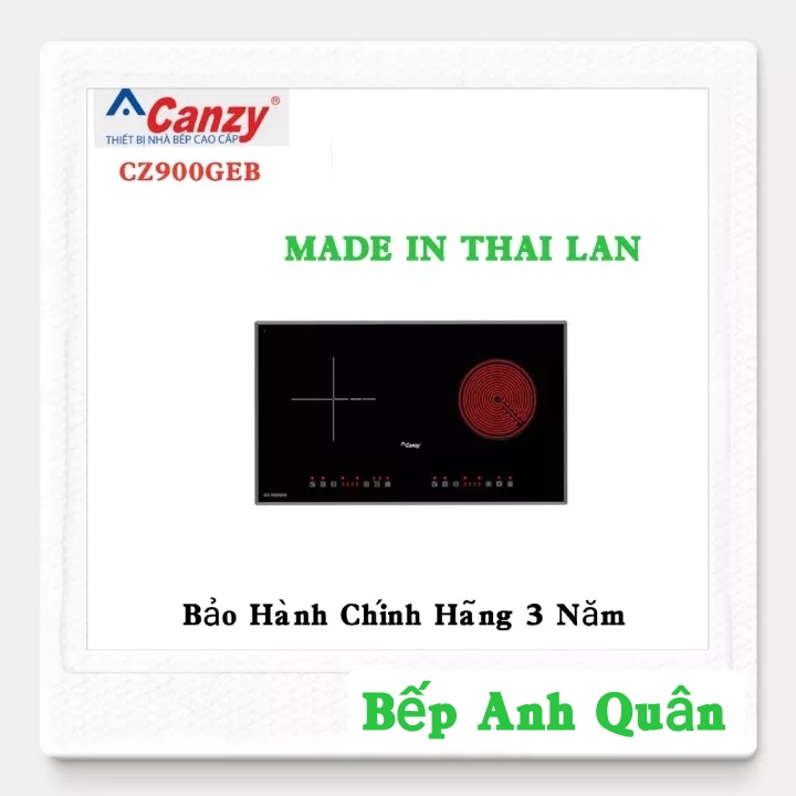 Bếp 1 từ + 1 hồng ngoại nhập khẩu thái lan canzy cz900geb