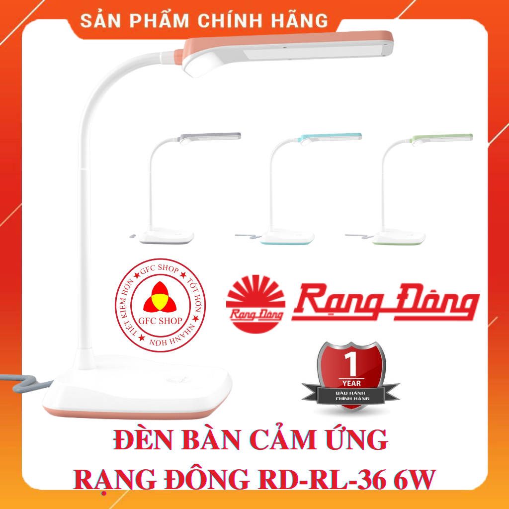 Đèn bàn cảm ứng 6W LED Rạng Đông RL-36.LED 4 nhiệt độ màu, 3 mức sáng