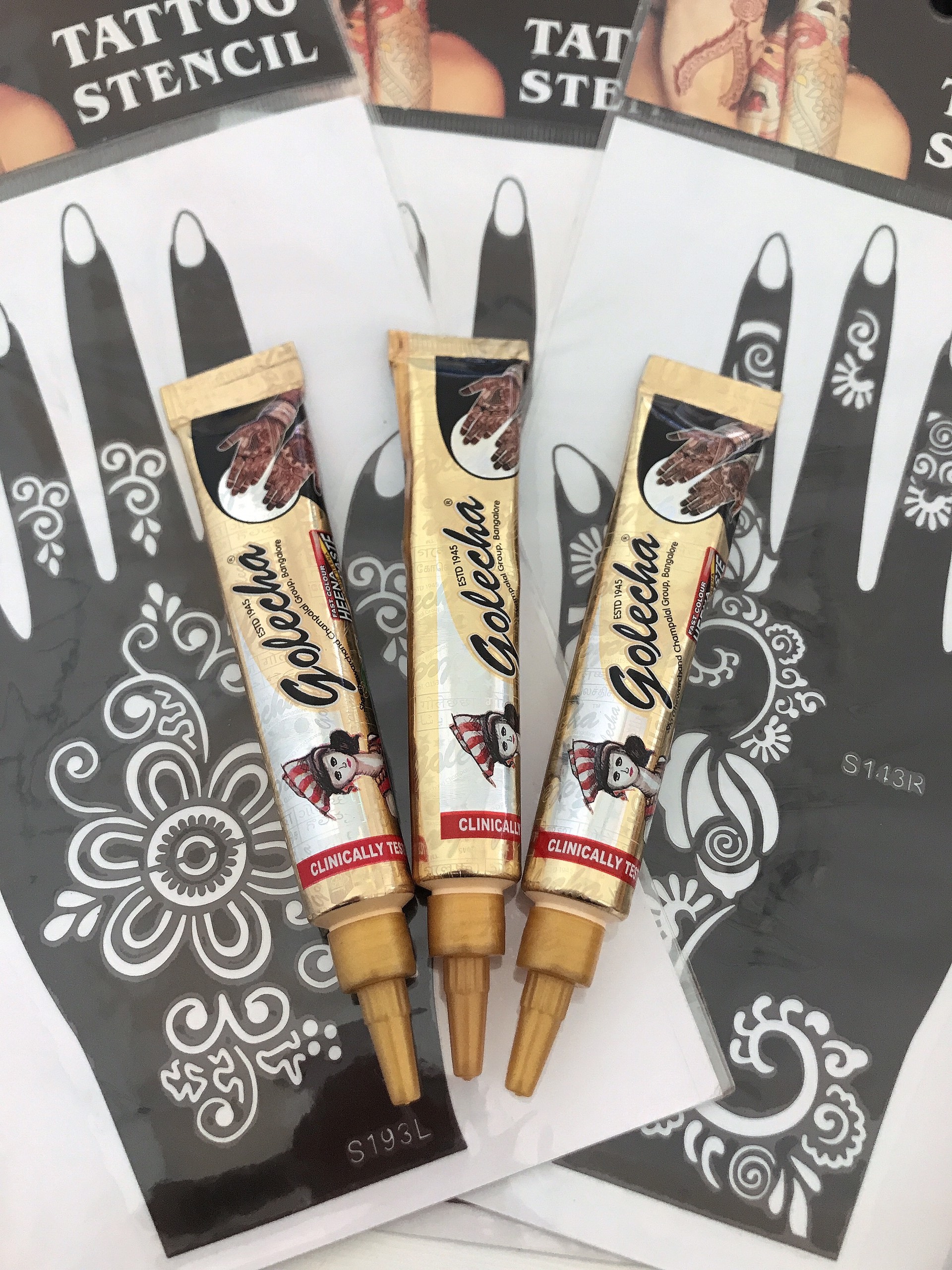 Mực ấn độ henna tặng khuôn chuẩn ấn