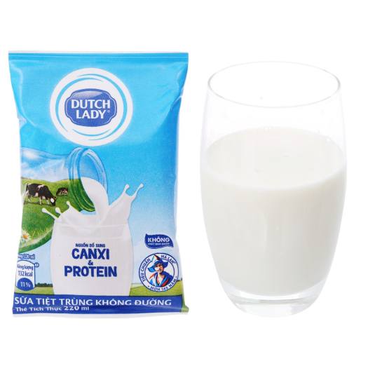 24 Bịch Sữa cô gái hà lan 210ml Dutch Lady Không đường (24x210ml)