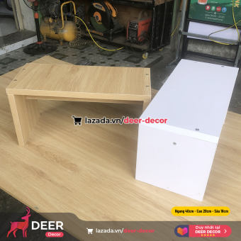Kệ để chân làm móng nail bằng GỖ MDF - DEER DECOR