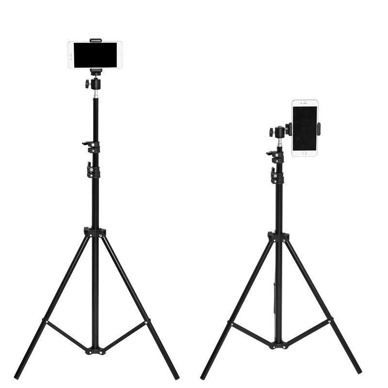 Chân đèn studio đa năng, giá đỡ điện thoại, gậy selfie, chân đỡ đèn livestream, dùng chụp ảnh, quạy phim, cao 2.1 mét, tùy chỉnh độ cao, gấp gọn dễ dàng