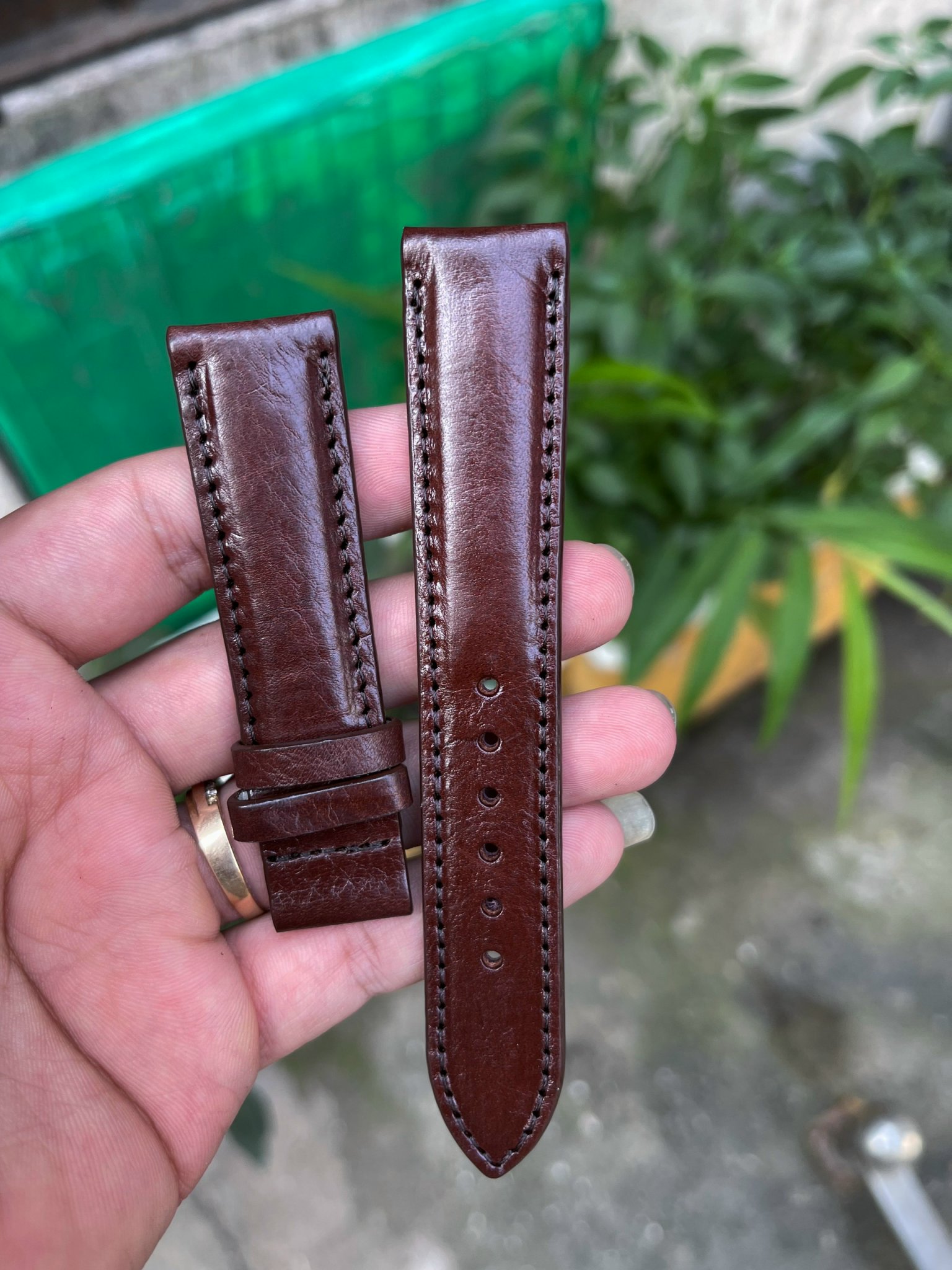 Dây Đồng Hồ Nam Nữ Da Bò Ý Khâu Chỉ Viền, dây đồng hồ da bò thật Màu Nâu Đậm Thời trang Có Size Lẻ[ 18-16, 19-16, 19-18, 20-18, 21-18, 21-20, 22-20 ] TẶNG KÈM Khoá, Chốt Và Dụng Cụ Thay Dây