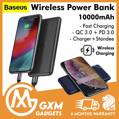 Baseus S10 10000mAh Wireless Charge Power Bank 10W QC3.0 PD Type C 18W Quick Charging Bracket Compatible iPhone 12 Huawei Samsung (1)