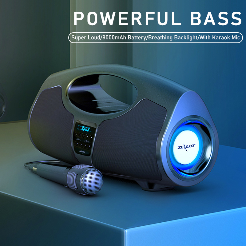 Loa bluetooth không dây mạnh mẽ zealot p1 40w chính hãng hộp âm thanh nổi di động loa siêu trầm cho điện thoại máy tính để bàn
