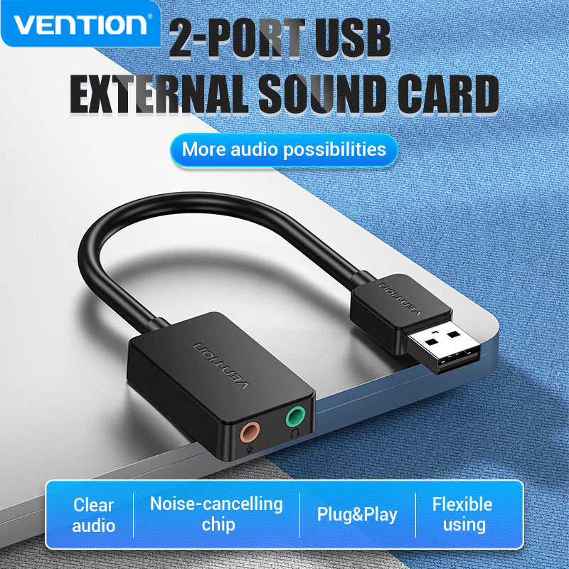 Vention thẻ âm thanh ngoài usb bộ chuyển đổi tai nghe usb sang giắc aux 3.5mm thẻ âm thanh mic cho máy vi tính máy tính xách tay ps4 tai nghe micrô usb