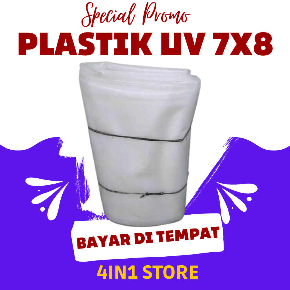 BISA COD - Plastik UV 7x8M tebal 200micro tanpa sambungan atap greenhouse serbaguna - Merek plastik Harga 49,000 rupiah*Gratis Ongkir