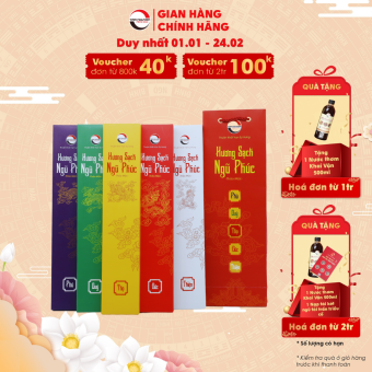 Hương sạch thảo mộc Ngũ Phúc - Phong Thủy Tam Nguyên - Nhang sạch thảo mộc tự nhiên, nhang thảo dược không hóa chất