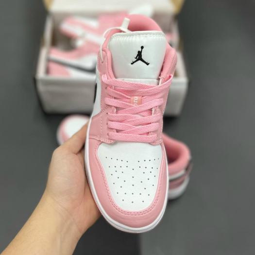 Giày thể thao Jordan 1 Low Hồng Trắng [FullBox + Tặng dây] Giày sneaker JD nữ màu hồng cổ thấp cực xinh hàng mới về