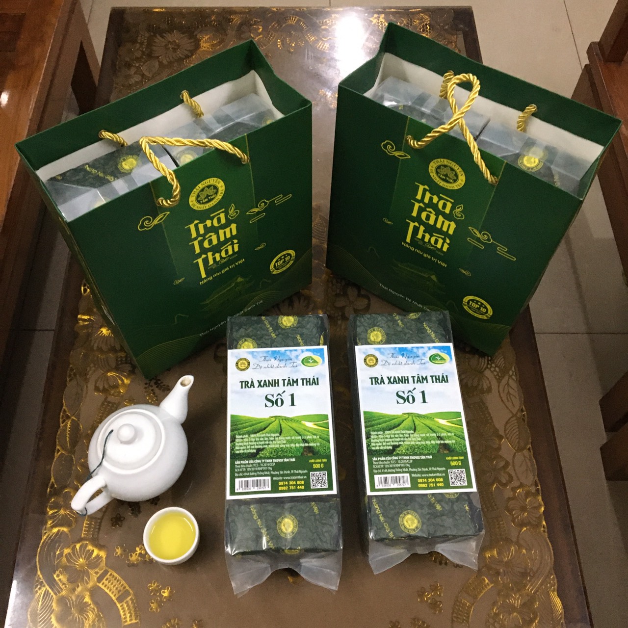 Trà thái nguyên 1kg + túi xách trà tân cương đặc biệt 10 gói 100g trà tâm thái số 1 chè nõn thái nguyên 1kg