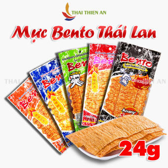 Mực xé cay nồng Bento Thái Lan 20gr - snack mực xé cay Bento - Squid spicy