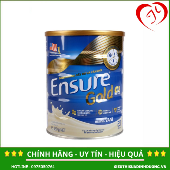 Sữa Ensure Gold 850g | Dinh dưỡng dành cho người lớn, người già, người mới ốm dậy, người kém ăn cần bổ sung năng lượng | Hãng Abbott