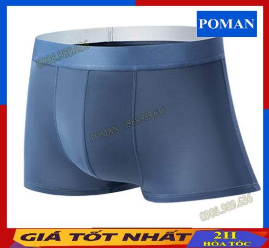 Quần Lót Nam Boxer Vải Lụa Băng, Quần Sịp Nam Đúc Lụa Băng Tự Nhiên Thoáng Khí Co Giãn SL03 - POMAN