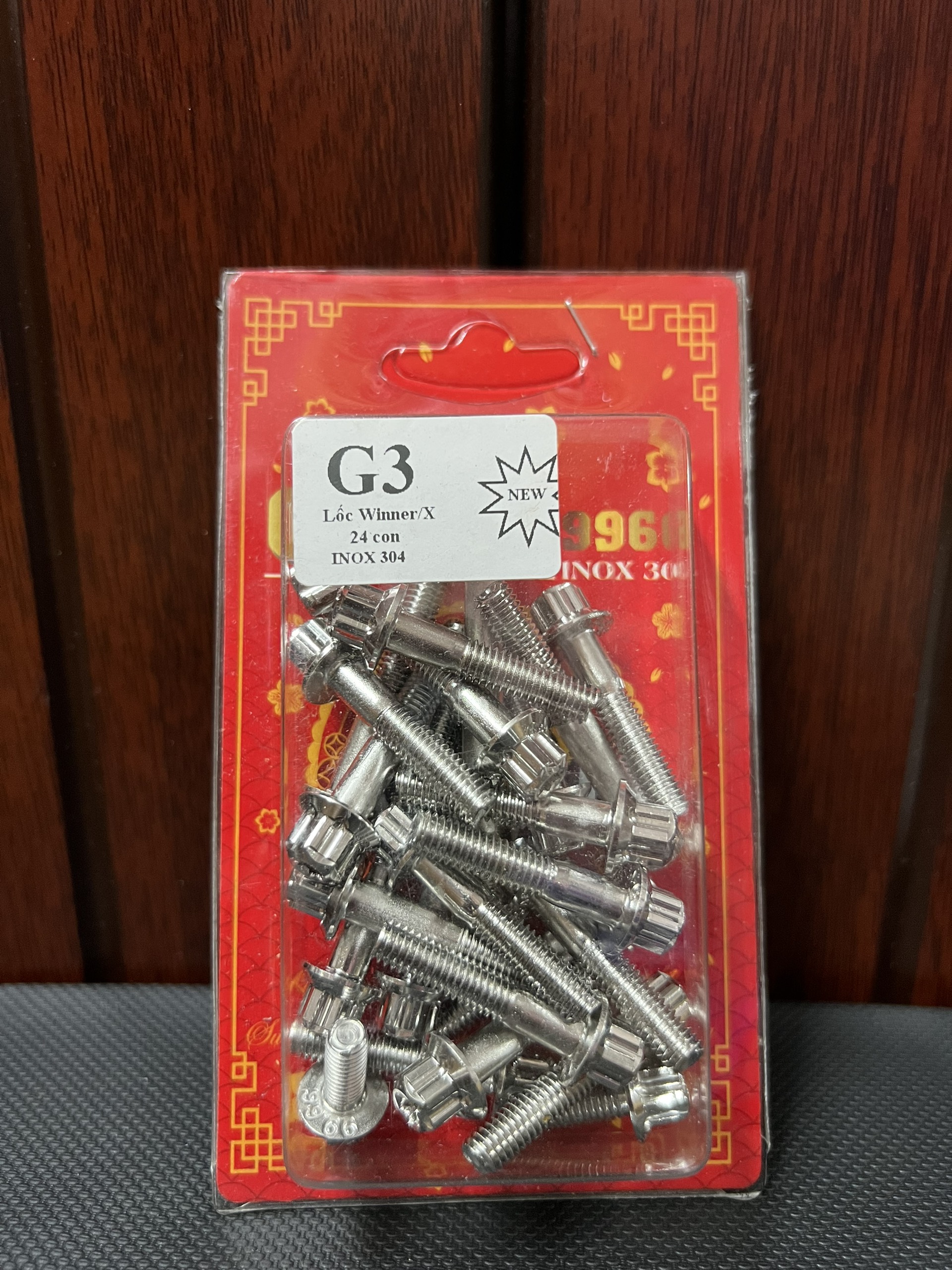 [HCM][Mẫu Mới CNC] Bộ Ốc Lốc Máy Salaya Inox 304 Dành Cho Nhiều Dòng Xe Máy - Winner V1/Winner X (24con)