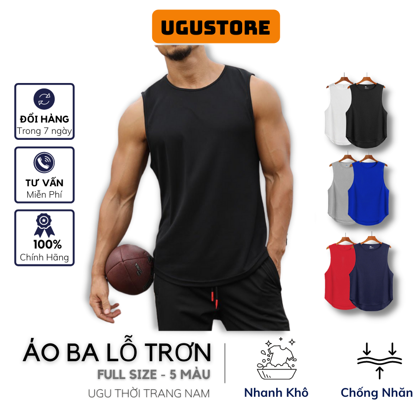 Áo ba lỗ gymshark, áo 3 lỗ nam rộng nách thể thao, tập gym chính hãng