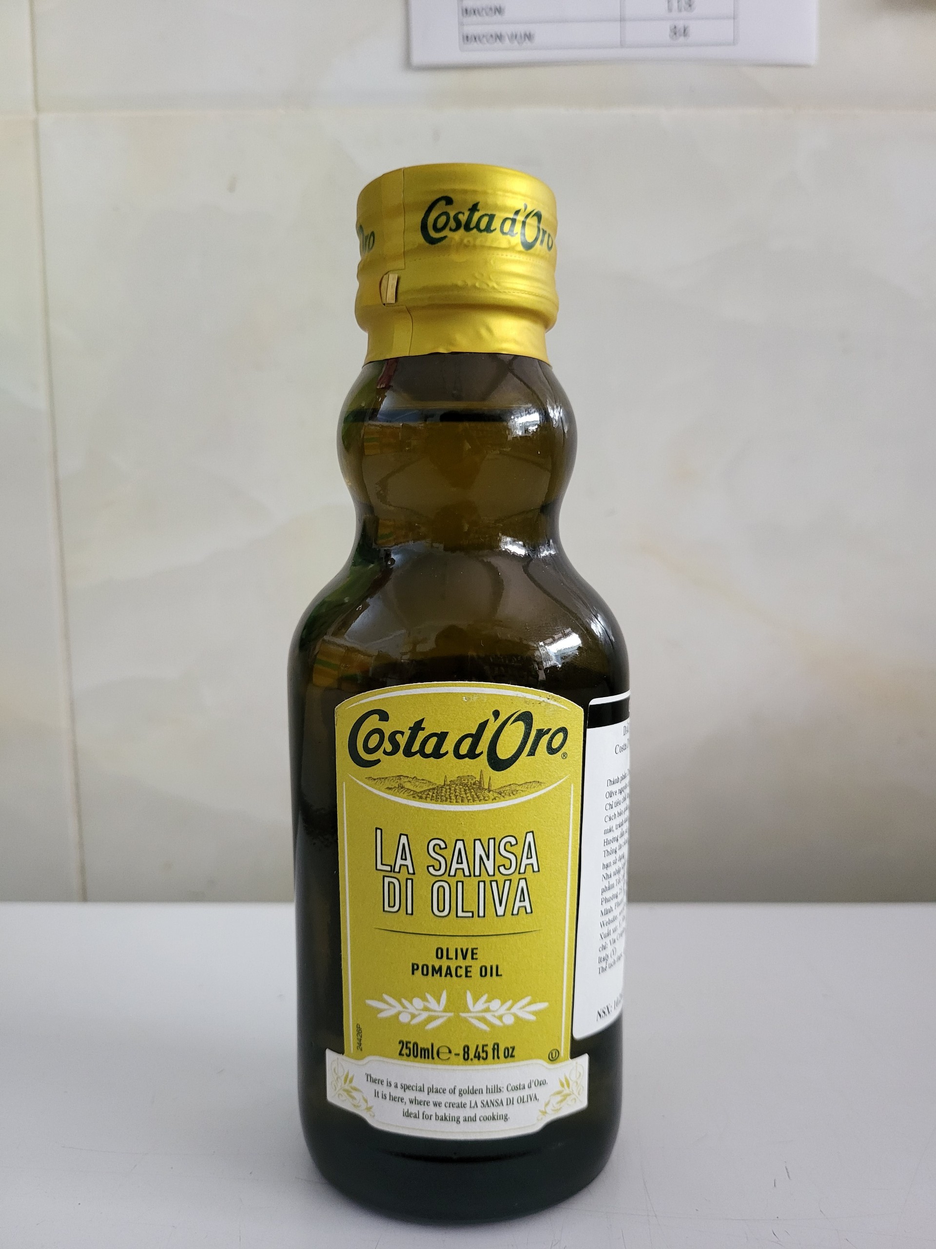 [Chai nhỏ 250ml - POMACE] DẦU Ô LIU TINH CHẾ [Italia] COSTA D’ORO Pomace Olive Oil (halal)