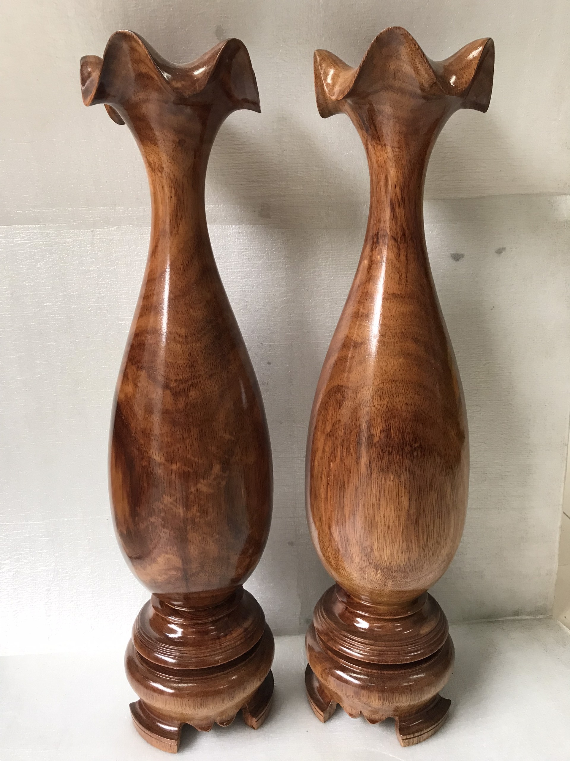 Lục bình gỗ lim cao 60 đường kính 15, bình gỗ phong thủy cao cấp, hàng liền khối, bền đẹp theo thời gian