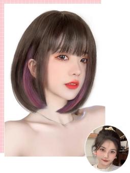 Tóc giả cả đầu vic light hồng dáng ngắn siêu xinh cho nữ