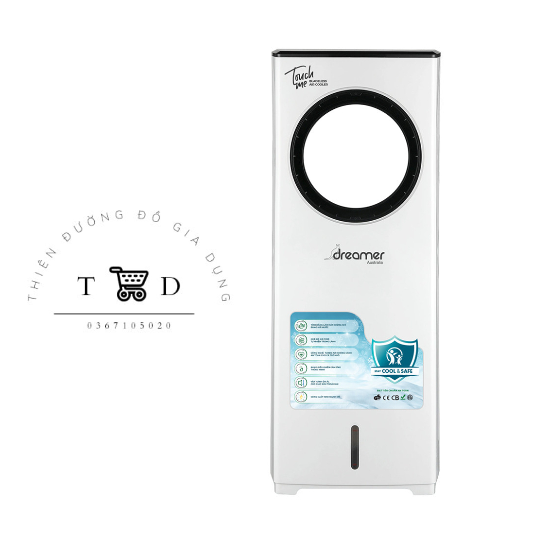 Quạt, quạt điều hòa không cánh, máy làm mát không khí, quạt tiết kiệm năng lượng, quạt điều hòa không khí Dreamer DHA-ACB111W - Tiết kiệm điện - Hàng chính hãng - Bảo hành 12 tháng