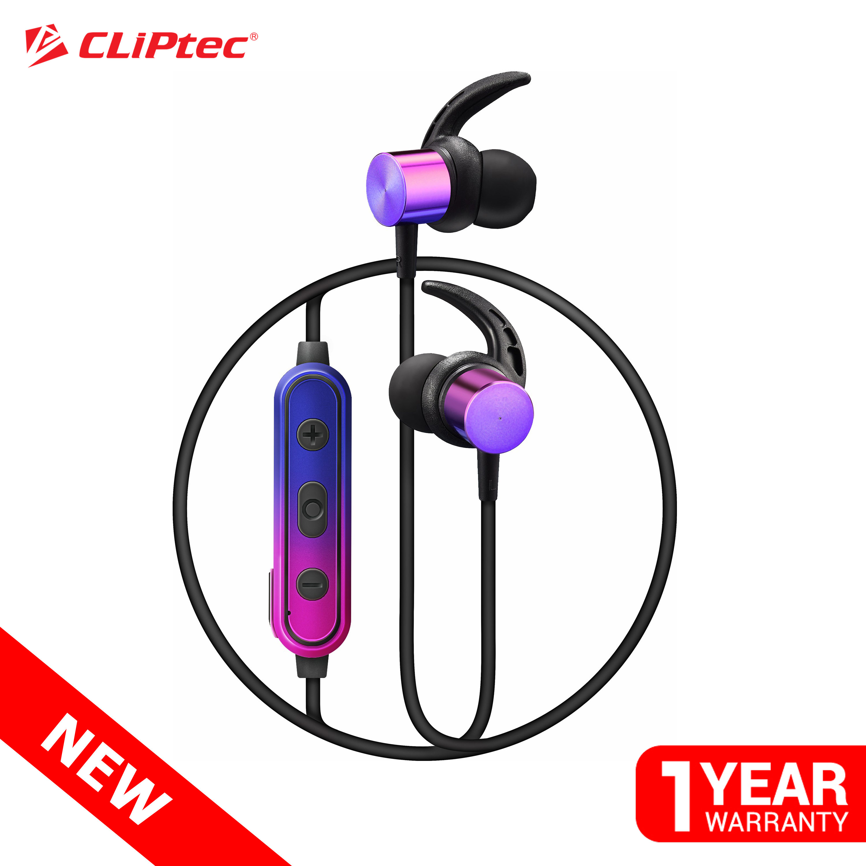 CLiPtec BBE100 AIR-SPAKX Wireless Bluetooth Magnetic Stereo หูฟังไร้สายบลูทูธ 5.0 แม่เหล็ก Magnetic ดูดติดกันเก็บง่าย เสียง Stereo ให้คุณภาพดี แยกเสียงรบกวน พร้อมชุดปุ่มควบคุมและไมโครโฟน โทรเข้า-โทรออก กันเหงื่อ ฟังเพลงต่อเนื่อง 5 ชั่วโมง ราคา 429 บาท*ส่งฟรี